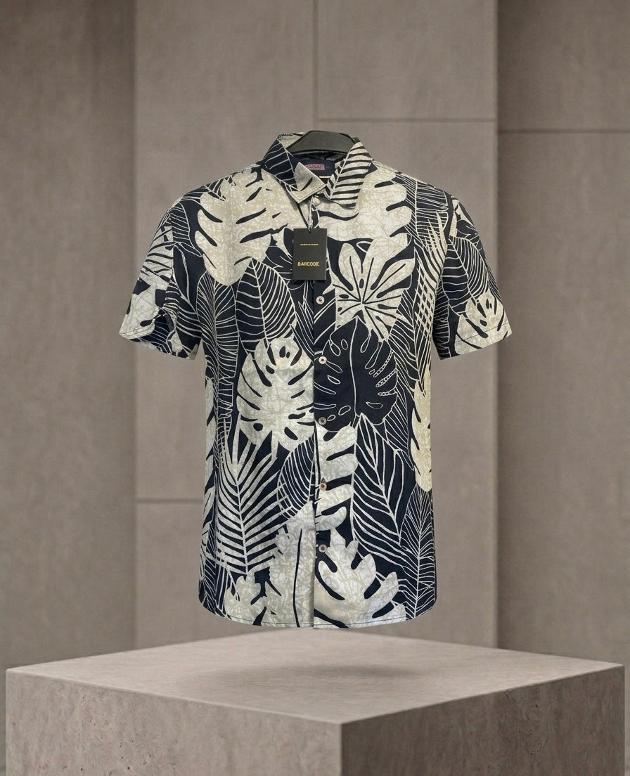 Men's Tropical Monstera Leaf Vacation Shirt | Resort Wear