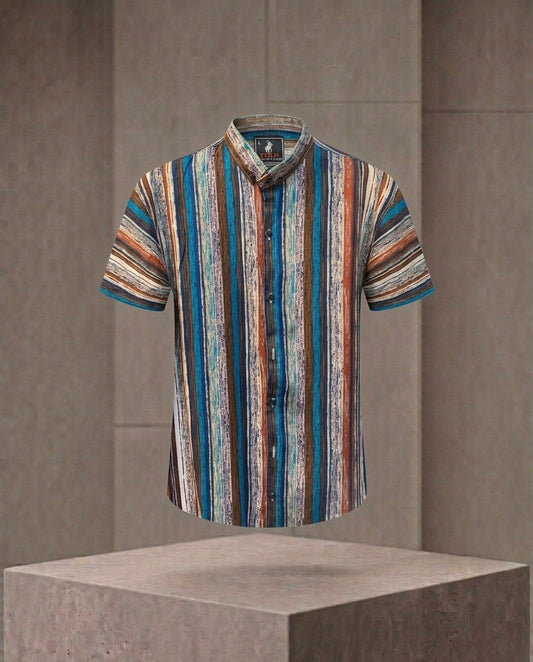 Men's Artistic Oil-Paint Streak Textured Casual Shirt