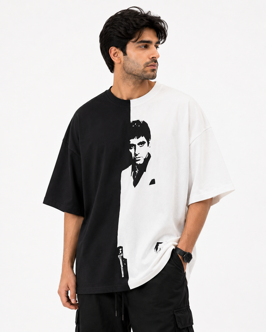 Scarface "Tony Montana" Split Drop-Shoulder Baggy T-Shirt