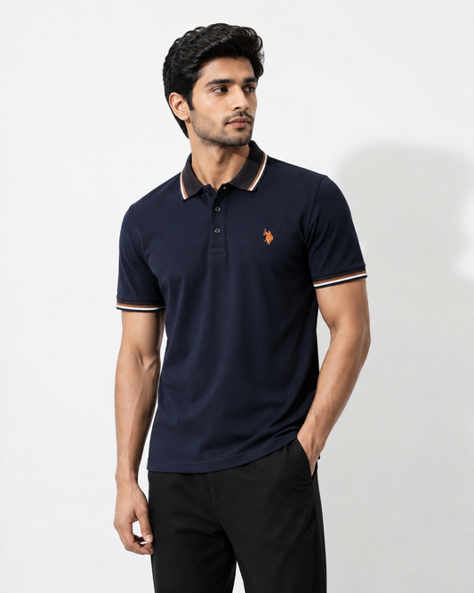 Premium Men's Classic Polo Shirt - Navy Blue