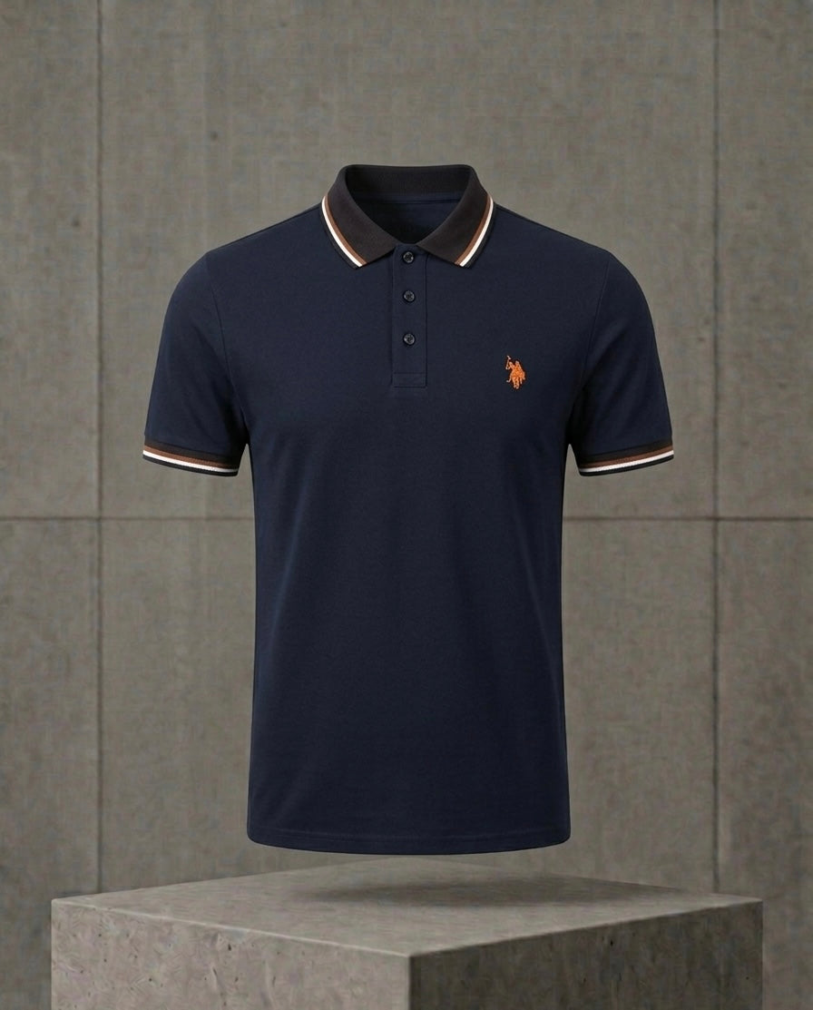 Premium Men's Classic Polo Shirt - Navy Blue