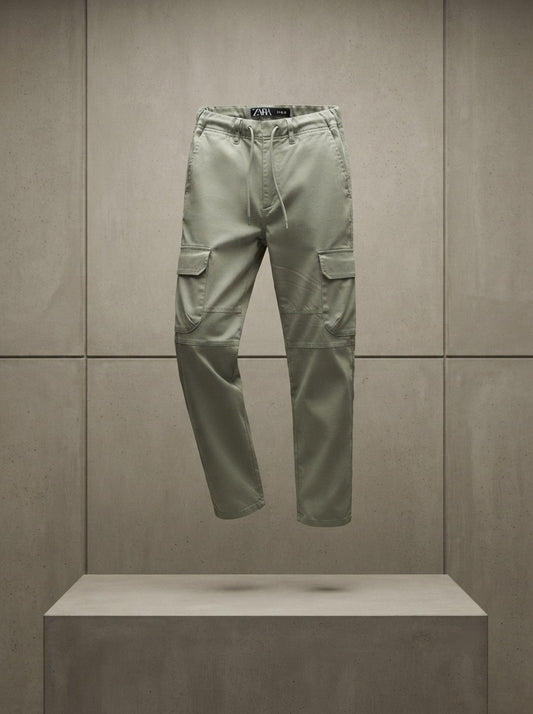 Sage  Tactical Cargo Trousers – Slim Straight Fit